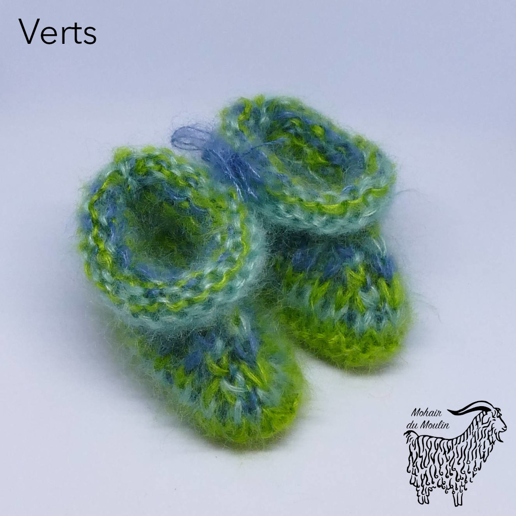 Chaussons de naissance en jacquard mohair – Image 3