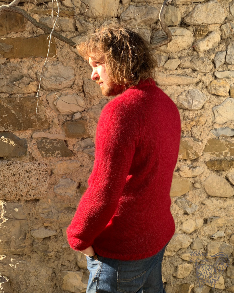 Pull homme col V en mohair – Image 5