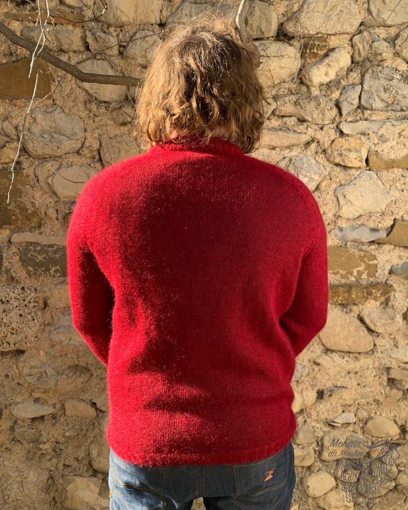 Pull homme col V en mohair – Image 6