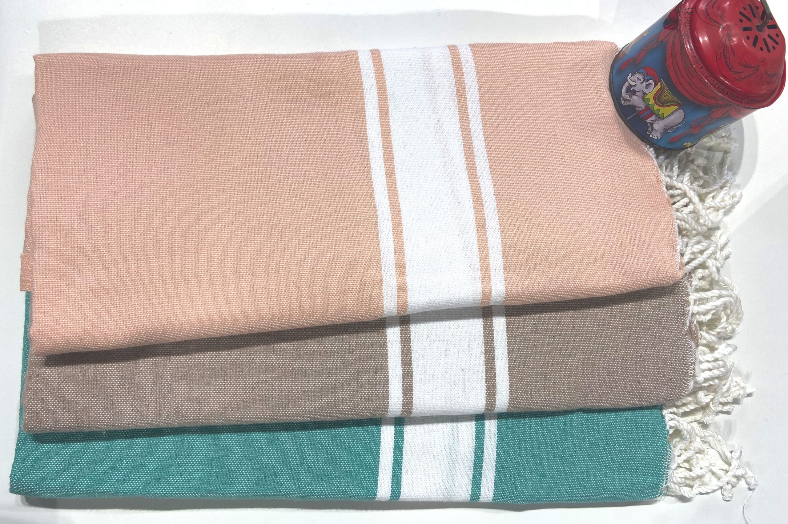 Fouta enfant Authentique bande blanche – Image 2