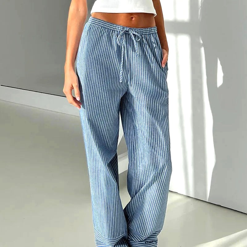 Bas Pyjama Flanelle Rayé Femme