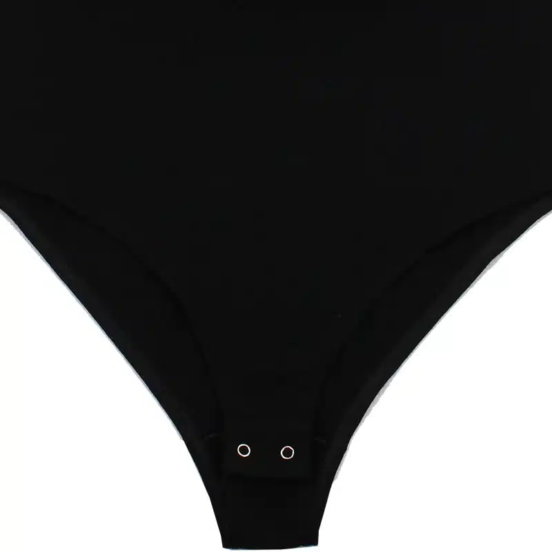 Body femme laine mérinos manches longues col O maille côtelée – Image 7