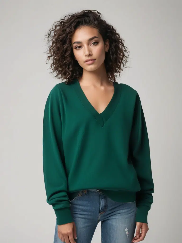 Pull laine mérinos col V femme jersey 250 – Image 4