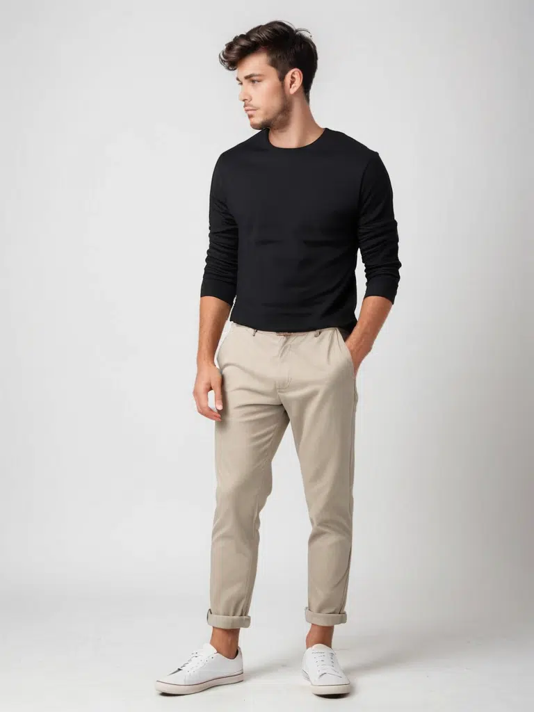 T-Shirt technique laine mérinos manches longues homme col O interlock 200 – Image 2