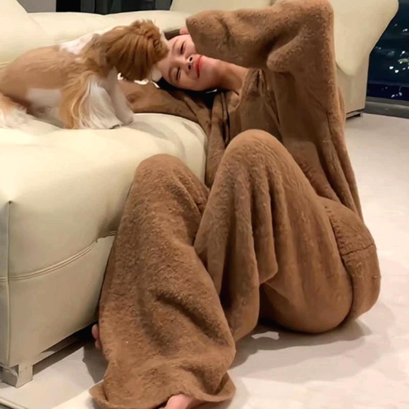 Pyjama En Flanelle Epaisse Femme – Image 6