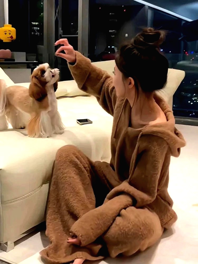 Pyjama En Flanelle Epaisse Femme – Image 5